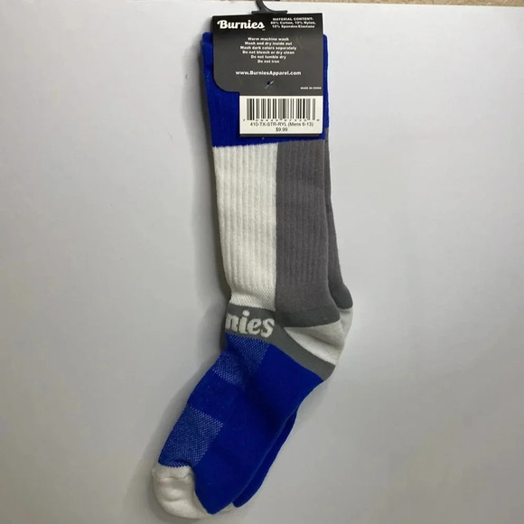 Burnies Mens 6-13 Size Socks Blue white Gray - Picture 4 of 7